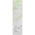 2' X 8' Green Abstract Washable Indoor Outdoor Runner Rug