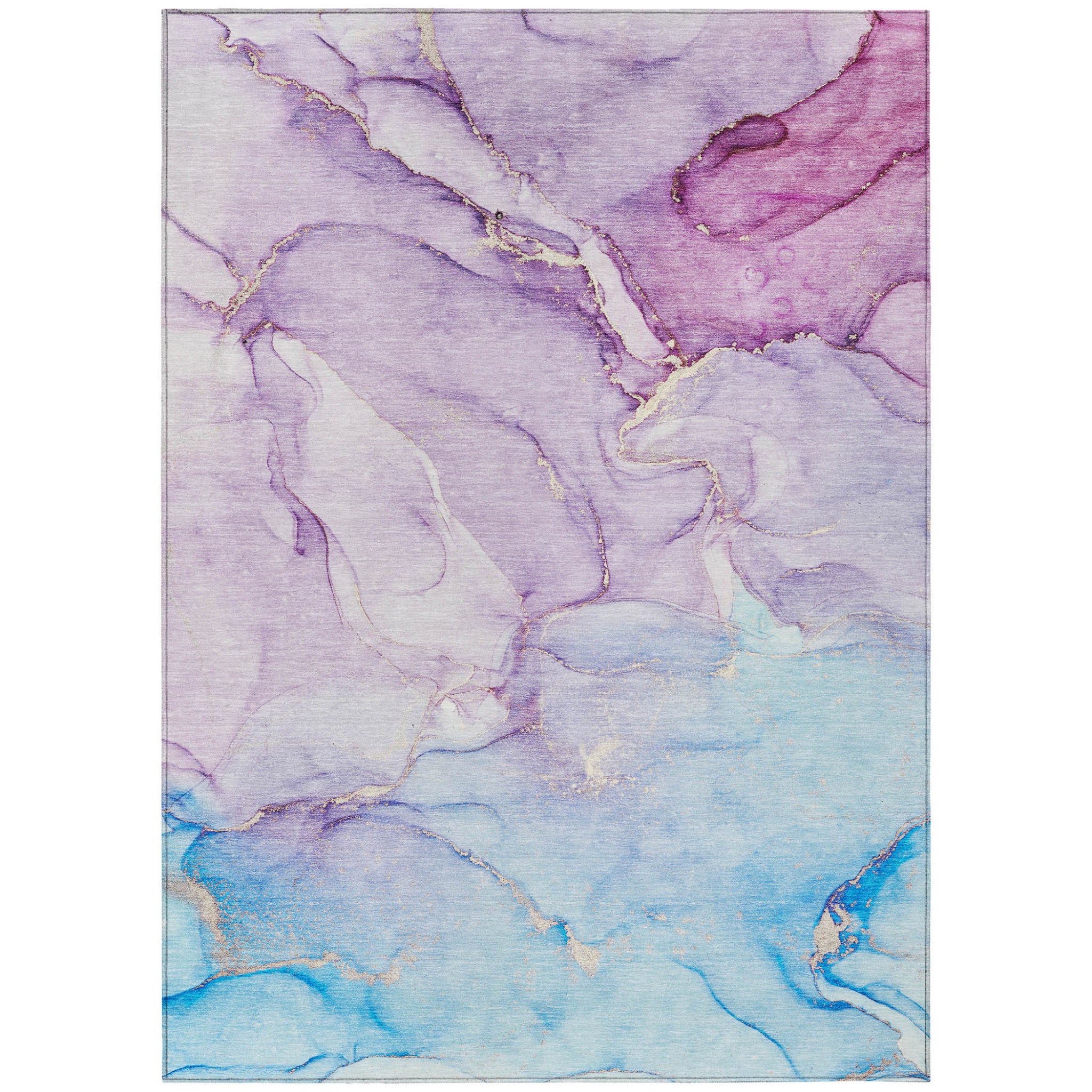 9' X 12' Purple Abstract Washable Indoor Outdoor Area Rug