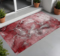 2' X 3' Merlot Abstract Washable Non Skid Indoor Outdoor Area Rug