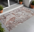 2' X 3' Gray And Red Abstract Washable Non Skid Indoor Outdoor Area Rug