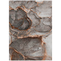 9' X 12' Peach Abstract Washable Non Skid Indoor Outdoor Area Rug