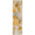 8' Runner Orange And Ivory Abstract Washable Non Skid Indoor Outdoor Runner Rug