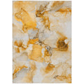 5' X 8' Orange And Ivory Abstract Washable Non Skid Indoor Outdoor Area Rug