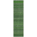 8' Runner Fern Green Striped Washable Non Skid Indoor Outdoor Runner Rug