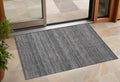 2' X 3' Gray Striped Washable Non Skid Indoor Outdoor Area Rug