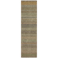 8' Runner Khaki Striped Washable Non Skid Indoor Outdoor Runner Rug