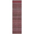 8' Runner Merlot Striped Washable Non Skid Indoor Outdoor Runner Rug