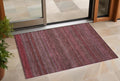 3' X 5' Merlot Striped Washable Non Skid Indoor Outdoor Area Rug