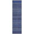 8' Runner Navy Blue Striped Washable Non Skid Indoor Outdoor Runner Rug