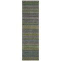 8' Runner Olive Green Striped Washable Non Skid Indoor Outdoor Runner Rug
