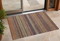 3' X 5' Orange Striped Washable Non Skid Indoor Outdoor Area Rug