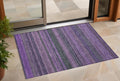 2' X 3' Purple Striped Washable Non Skid Indoor Outdoor Area Rug