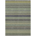 3' X 5' Sage Striped Washable Non Skid Indoor Outdoor Area Rug