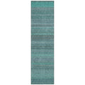 8' Runner Turquoise Striped Washable Non Skid Indoor Outdoor Runner Rug