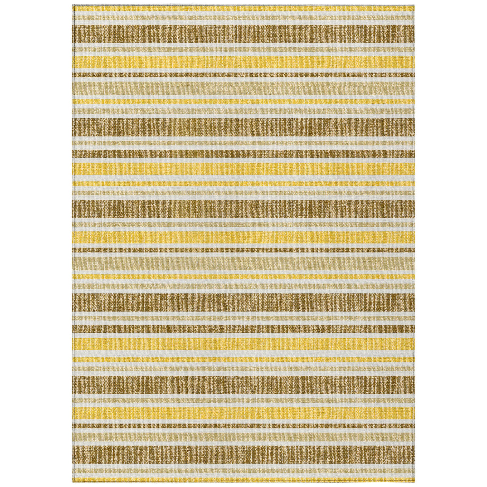 5' X 8' Brown And Orange Striped Washable Non Skid Indoor Outdoor Area Rug
