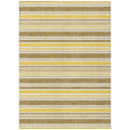 5' X 8' Brown And Orange Striped Washable Non Skid Indoor Outdoor Area Rug