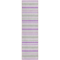 8' Runner Pearl Striped Washable Non Skid Indoor Outdoor Runner Rug