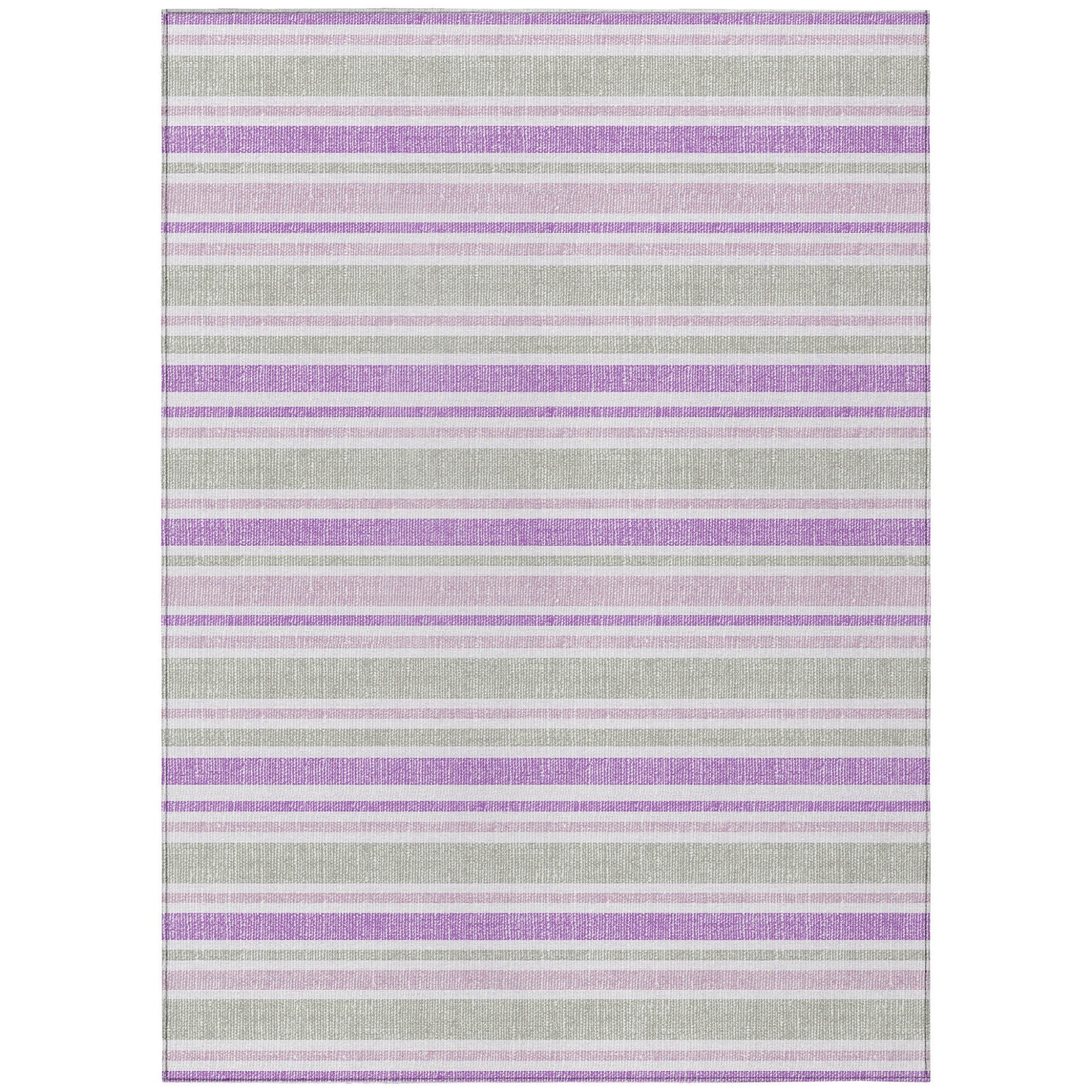9' X 12' Pearl Striped Washable Non Skid Indoor Outdoor Area Rug