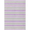 9' X 12' Pearl Striped Washable Non Skid Indoor Outdoor Area Rug