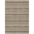 5' X 8' Taupe Striped Washable Non Skid Indoor Outdoor Area Rug