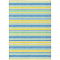 5' X 8' Yellow Striped Washable Non Skid Indoor Outdoor Area Rug