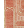 8' X 10' Salmon Abstract Washable Non Skid Indoor Outdoor Area Rug