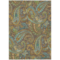 9' X 12' Chocolate Paisley Washable Non Skid Indoor Outdoor Area Rug
