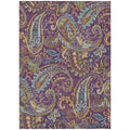 10' X 14' Purple Paisley Washable Non Skid Indoor Outdoor Area Rug