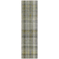 8' Runner Gray Plaid Washable Non Skid Indoor Outdoor Runner Rug