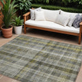 8' X 10' Gray Plaid Washable Non Skid Indoor Outdoor Area Rug