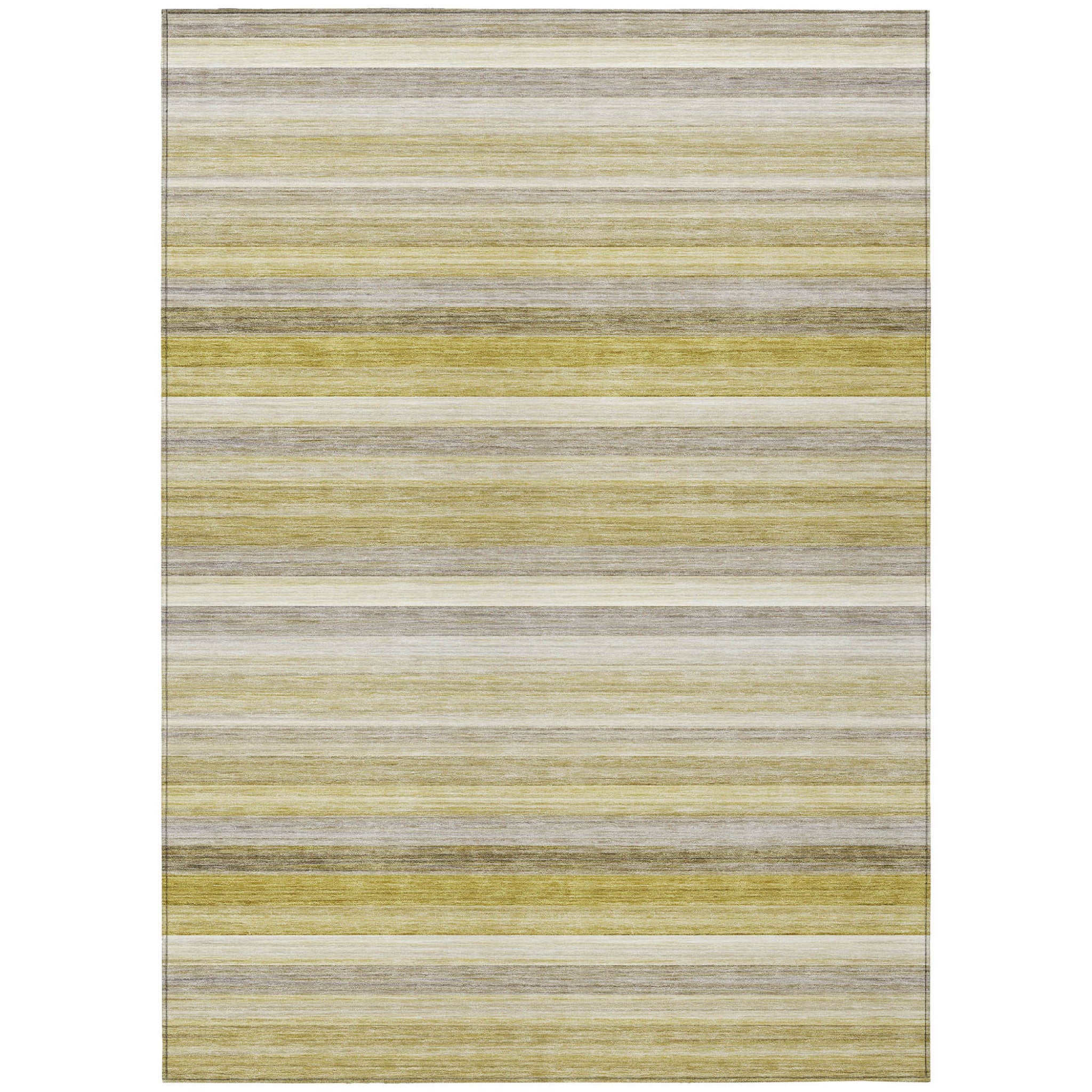 9' X 12' Wheat Striped Washable Non Skid Indoor Outdoor Area Rug