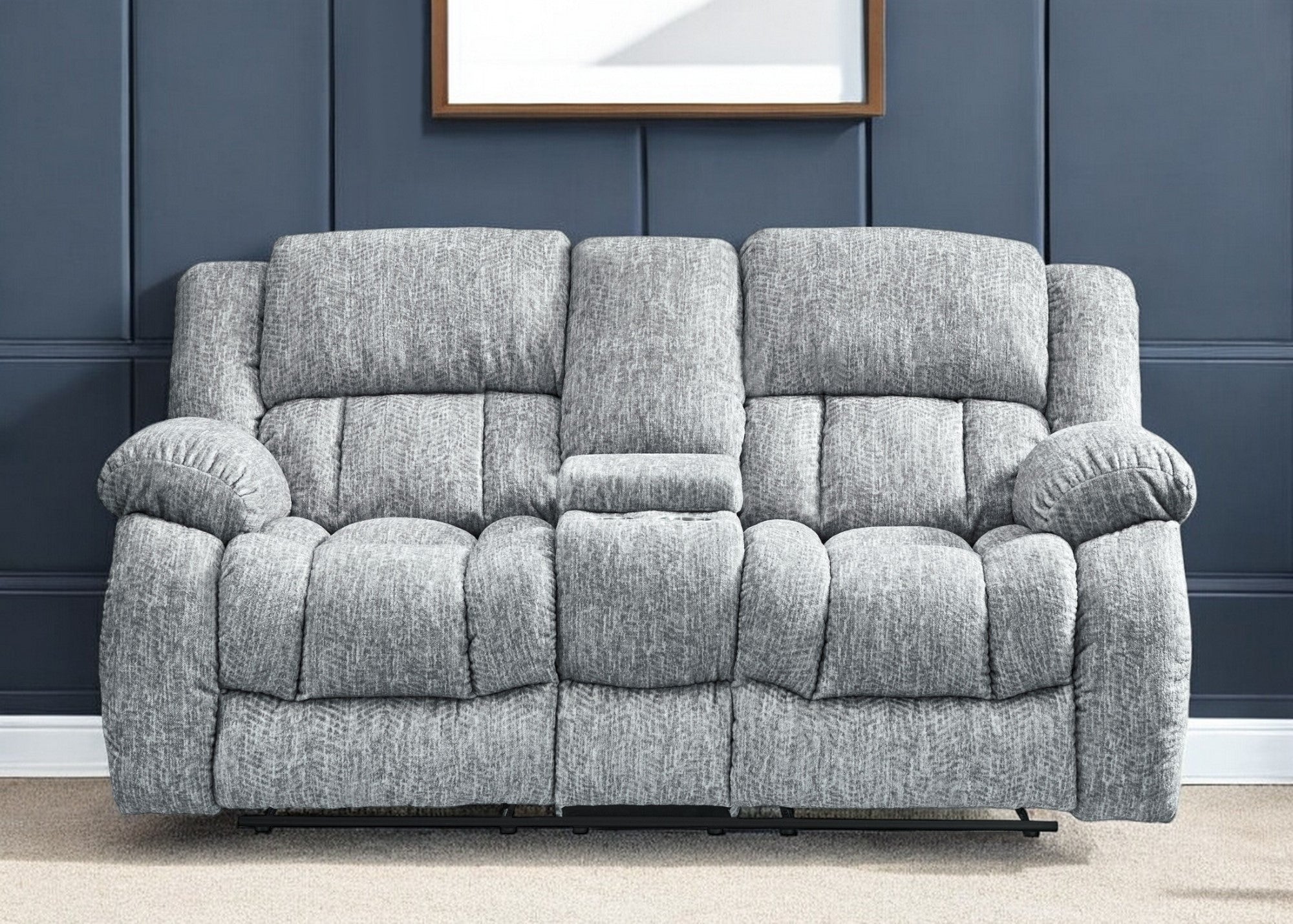 77'' Light Gray Manual Reclining Loveseat With Storage