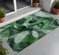 3' X 5' Fern Green Abstract Washable Non Skid Indoor Outdoor Area Rug