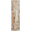 8' Runner Beige And Brown Washable Non Skid Indoor Outdoor Runner Rug