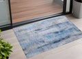 2' X 3' Blue Washable Non Skid Indoor Outdoor Area Rug