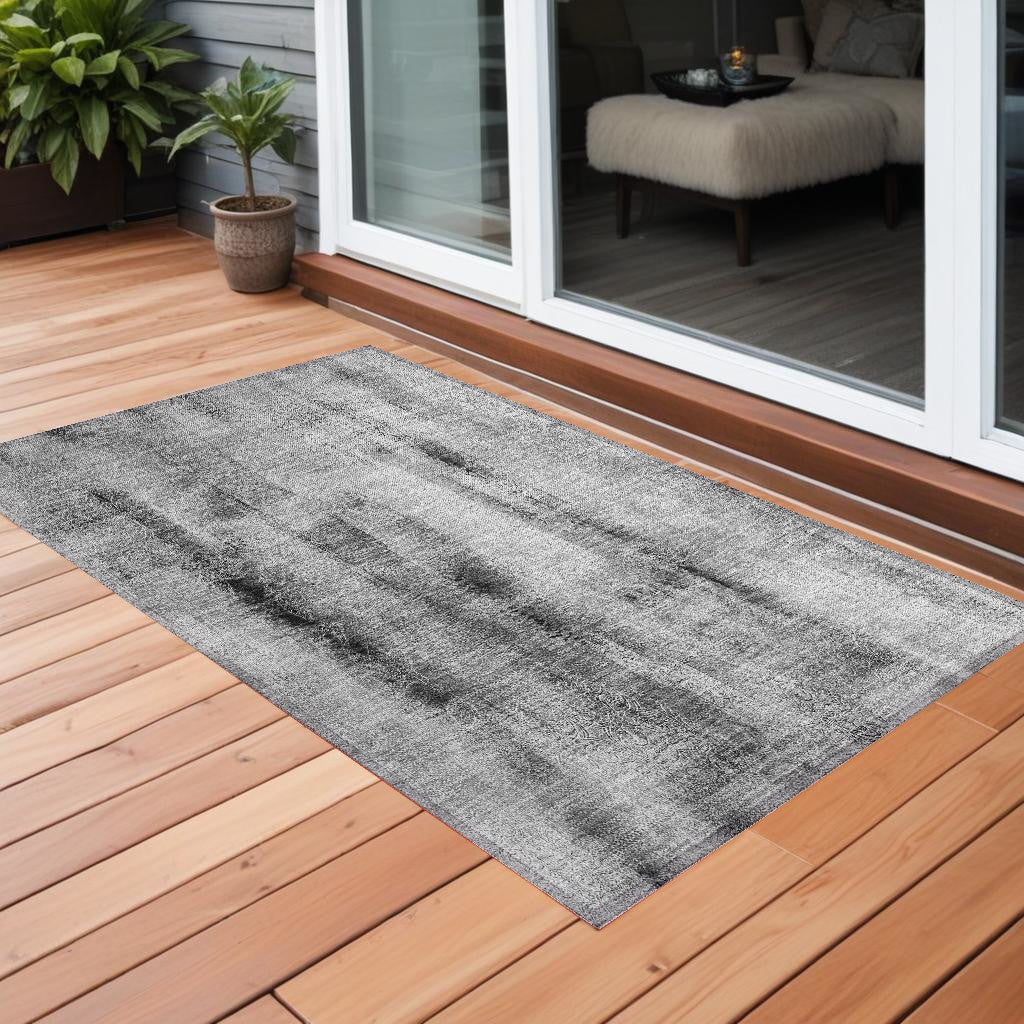 3' X 5' Gray Washable Non Skid Indoor Outdoor Area Rug