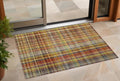 2' X 3' Orange Plaid Washable Non Skid Indoor Outdoor Area Rug