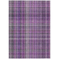 10' X 14' Purple Plaid Washable Non Skid Indoor Outdoor Area Rug