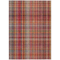 10' X 14' Red Plaid Washable Non Skid Indoor Outdoor Area Rug