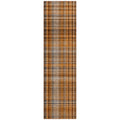 8' Runner Terra Cotta Plaid Washable Non Skid Indoor Outdoor Runner Rug