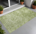 3' X 5' Sage Abstract Washable Non Skid Indoor Outdoor Area Rug