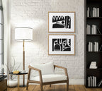 Sylvie Geometric Framed Canvas Set by Statement Goods