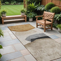 8' Runner Tan Brown And Gray Abstract Washable Non Skid Indoor Outdoor Runner Rug