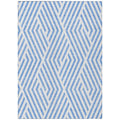 8' X 10' Blue And Ivory Geometric Washable Non Skid Indoor Outdoor Area Rug