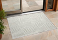 3' X 5' Beige And Ivory Geometric Washable Non Skid Indoor Outdoor Area Rug