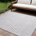 10' X 14' Lavender And Ivory Geometric Washable Non Skid Indoor Outdoor Area Rug