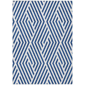 8' X 10' Navy And White Geometric Washable Non Skid Indoor Outdoor Area Rug
