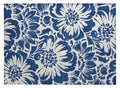 2' X 3' Navy And Ivory Floral Washable Non Skid Indoor Outdoor Area Rug