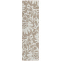 8' Runner Taupe And Ivory Floral Washable Non Skid Indoor Outdoor Runner Rug