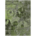 8' X 10' Green And Gray Floral Washable Non Skid Indoor Outdoor Area Rug